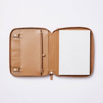 Zipper Tech Case with Pockets and 60 Page 0.3&#34; Rule Notebook Brown - Threshold&#8482;_2