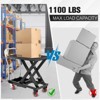 Hydraulic Lift Table Cart, 1100 LBS Capacity Single Scissor, Lifting Table Cart with 4 Wheels and Non-Slip Pad for Material Handling, Black - 3 of 4