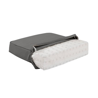 Light Charcoal Water-Resistant Patio Lounge Back Cushion