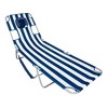 Ostrich Chaise Beach Chair and Backpack Chaise Poolside Lounge Chair with 4 Adjustable Chair Positions and Carrying Straps, Navy Stripes - 2 of 4