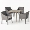 Christopher Knight Home Damas Outdoor Acacia Wood and Wicker 5 Piece Dining Set with Cushion - 2 of 4