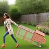 ORRD Portable Chicken Coop with Wheels & Nesting Box, Mobile Wooden Hen House with Outdoor Run for Backyard Poultry, Natural - 2 of 4