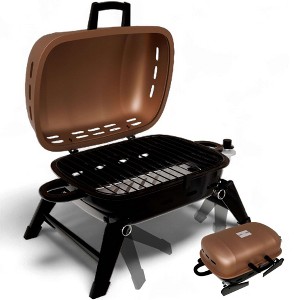 GasOne Portable Tabletop Propane Grill with Heat Resistant Handles, Large Cooking Surface User Friendly Temperature Control Knob for RV, Camping, Home - 1 of 4