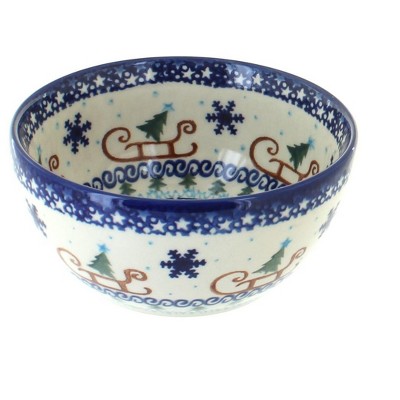 Blue Rose Polish Pottery Noel Nights Dessert Bowl