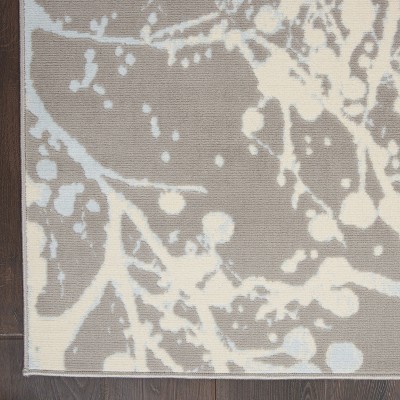 Jubilant Gray Abstract Forest-Inspired 4' x 6' Area Rug