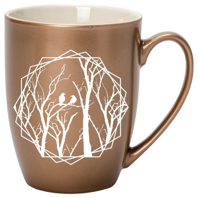 Elanze Designs Birds and Branches Bronze 10 ounce New Bone China Coffee Cup Mug