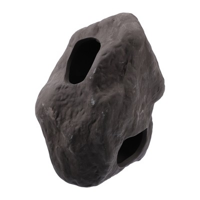 Unique Bargains Ceramic Aquarium Hideaway Rock Cave Fish Tank Decoration Brown 5.47"x4.49"x3.46"