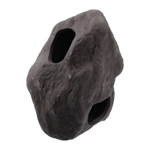 Unique Bargains Ceramic Aquarium Hideaway Rock Cave Fish Tank Decoration Brown 5.47"x4.49"x3.46" - 1 of 4