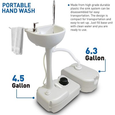 White Freestanding Portable Handwash Sink with Sewage Tank