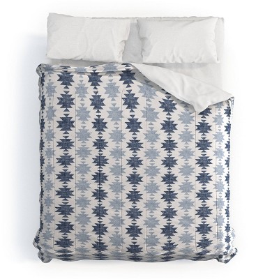 Woven Aztec Little Arrow Design Co Comforter Set Blue/White - Deny Designs
