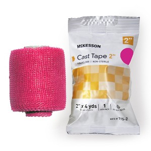 McKesson Cast Tape 2 Inch X 12 Foot Fiberglass Pink 115-2X, 10 Ct - 1 of 3