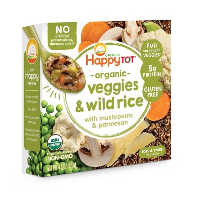 HappyTot Organic Veggies & Wild Rice with Mushrooms and Parmesan Baby Food - 4.5oz