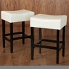 26"H Bonded Leather Backless Counter Stool with Cushioned Seat and Set of 2 for Kitchen or Living Room - 4 of 4