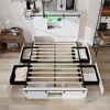 FUFU&GAGA White Storage Platform Bed with Headboard Shelf LED Light Strip & 4 Drawers Queen Size Bed Frame with Charging Station - 2 of 4