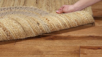 Beige Hand-Woven Jute and Sisal 6' x 9' Area Rug