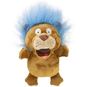goDog Crazy Hairs Lion Silent Squeak Plush Dog Toy, Chew Guard Technology - Tan, Small - 1 of 1
