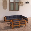 vidaXL Wooden Lounge Set Dark Grey Solid Acacia Wood Large Durable - 2 of 4
