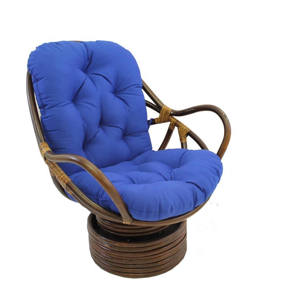 Photos - Rocking Chair Swivel Rocker with Twill Cushion Royal Blue - International Caravan