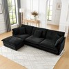 TIRAMISUBEST Cloud Couch L Shaped Sectional Convertible Lounge with Storage Ottoman Convertible Oversized 4 Seater Couch-3 Color - 2 of 4