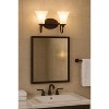 Sunset Lighting 2-Light 100W Darby Vanity, Provincial Bronze. Opal Etched Glass - 3 of 4