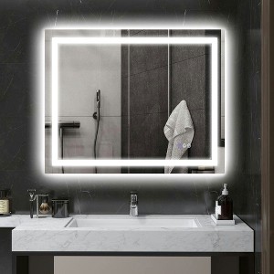 Resenkos Dimmable Bathroom Mirror with Lights, 39" x 32" Backlit/Front Lit LED Mirror, Anti-Fog, Memory, Infinite Color Temp Clear - 1 of 4