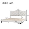 NicBex Upholstered Platform Bed Frame with Curved Tufted Headboard,Linen Bed Frame for Bedroom,Beige - 3 of 4