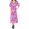 LA LEELA Women's Summer Button Up Holiday Beachwear Bathing Suit Beach Long Shirts Cover ups Night T Shirt for Women Large-X-Large Pink, Floral - 3 of 4