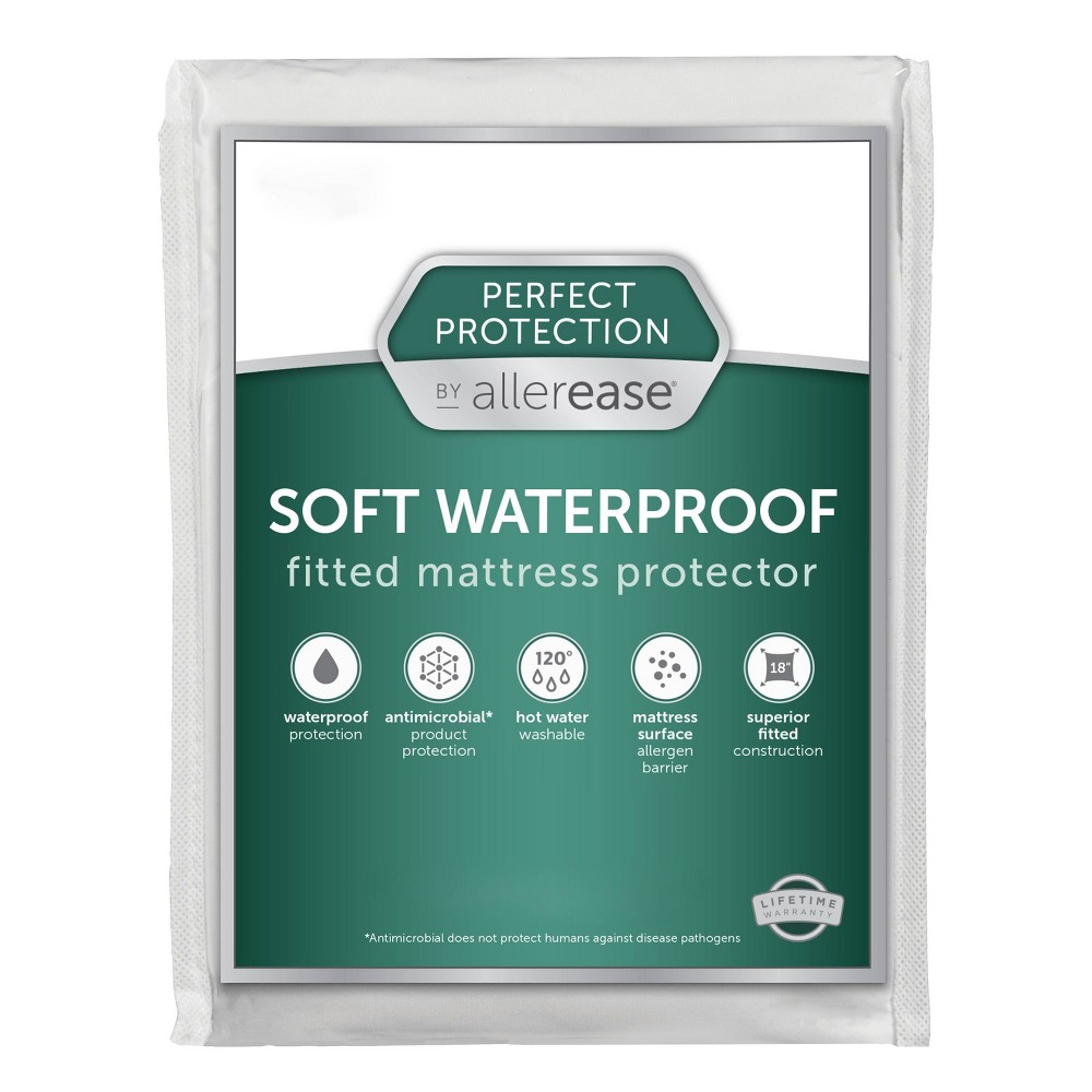 Allerease Twin XL Perfect Protection Soft Waterproof Machine Washable Fitted Mattress Protector: Hypoallergenic, 10-Year Warranty
