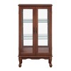 VYNXARIA Classic Cherry Curio Cabinet with Adjustable Shelves and Mirrored Back - 3 of 4