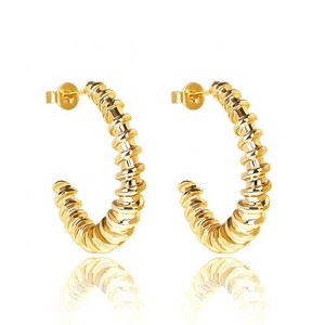 Hollywood Sensation Twist Hoop Earrings 1 Inches Gold - 1 of 3