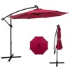 Costway 10 Ft Patio Solar LED Offset Umbrella 40 Lights Crank Cross Base - 4 of 4