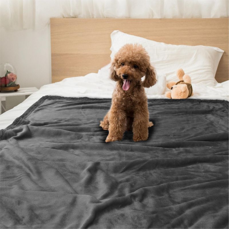 PetAmi Waterproof Dog Blanket for Bed Couch Sofa Cover, Reversible Faux Shearling Fleece Pet Throw, 4 of 9