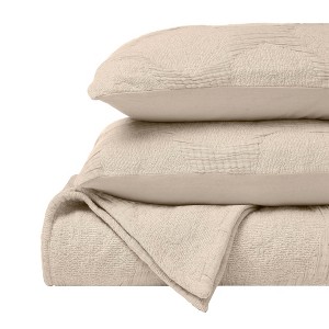 Modern Circles Cotton Medium Weight Woven Coverlet by Blue Nile Mills - 1 of 4