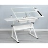 Tempered Glass Adjustable Drafting Printing Table with Chair - 2 of 4