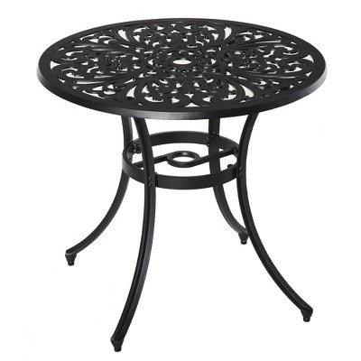 Outsunny 34" Floral Design Outdoor Aluminum Patio Garden Table