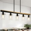 LNC Fagerlund 5-Lights 39.3" Modern Linear Oversized Kitchen Island Pendant Lightsing, Gold and Black with Clear Glass - 2 of 4