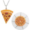 7-Piece Pizza Necklace & Keychain Set - Realistic Resin Pendant (Food-Themed Jewelry) - 2 of 4