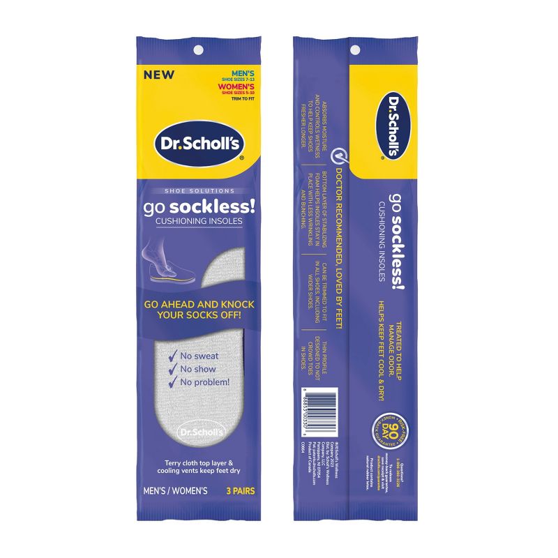 Dr. Scholl&#39;s Sockless Comfort Insoles - 3 Pair, 3 of 11