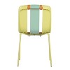 Cesicia 4-Pack Modern Striped Color Block Chairs ¨C PP Plastic Seat & Sturdy Metal Legs ¨C for Balcony, Caf¨¦, Terrace - 3 of 4