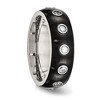 Chisel Stainless Steel Brushed and Polished Black IP-plated CZ Half Round 7mm Band Ring - 4 of 4