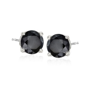 Ross-Simons 3.00 ct. t.w. Black Diamond Stud Earrings in Sterling Silver - 1 of 4