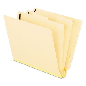 Pendaflex Manila End Tab Classification Folders, 2" Expansion, 2 Dividers, 6 Fasteners, Letter Size, Manila Exterior, 10/Box - 1 of 1