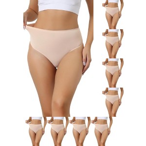 INSPIRE CHIC Women's High Waist Tummy Control Stretch Breathable Comfortable Thongs 9 Packs - 1 of 4