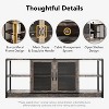 63" Industrial Farmhouse TV Stand for 75 Inch TVs, Weight Capacity 500LB, Media Console with Double Mesh Doors, Storage Cabinet for Living Room - 4 of 4