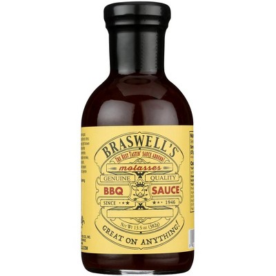 Braswell Sweet Molasses BBQ Sauce - 6 pack, 13.5 oz