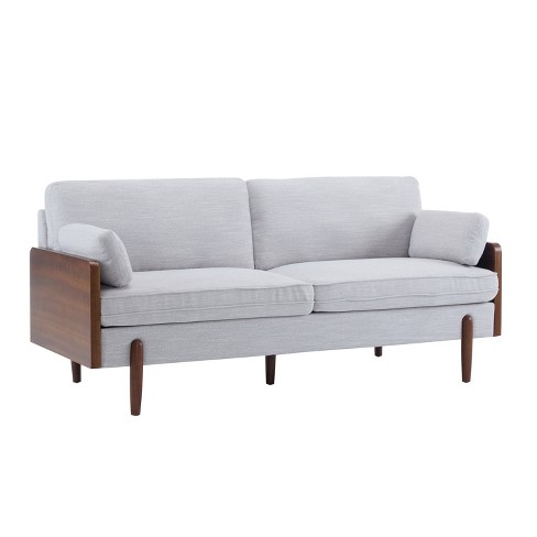 Christopher Knight Home Arboris Modern Uphosltered 71.75" Wood Frame 3 Seater Sofa with Accent Pillows - image 1 of 4