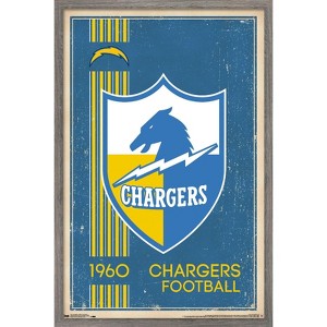 Trends International NFL Los Angeles Chargers - Retro Logo 17 Framed Wall Poster Prints - 1 of 4
