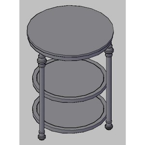 3-Tier Round Side Table, Living Room Accent Tables, Small Corner Table with Storage Shelves, Metal Legs, Industrial Night Stand for Bedroom, Brown - 1 of 1