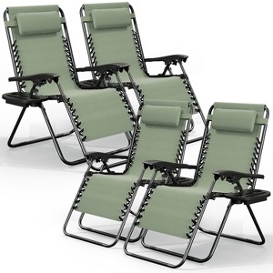 Nestl Zero Gravity Chairs, Reclining Camping Chair, Folding Outdoor Chair with Pillow & Cup Holder Tray - 1 of 4
