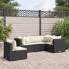 vidaXL 5 Piece Patio Lounge Set - Black Poly Rattan with Cushions for Garden and Terrace - Modular Outdoor Sofa - 2 of 4
